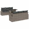 vidaXL Garden Sofa Set with Cushion Manual 7 pcs Grey Poly Rattan