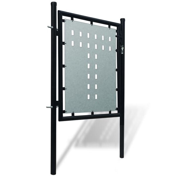 vidaXL Black Single Door Fence Gate 100x75 cm