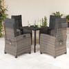 vidaXL 5 Piece Garden Dining Set with Cushions Grey Poly Rattan