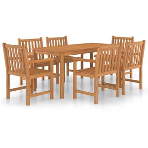 vidaXL 7 Piece Garden Dining Set 160x80 cm Solid Teak Wood