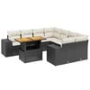 vidaXL 9 Piece Garden Sofa Set with Cushions Black Poly Rattan
