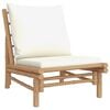 vidaXL 4 Piece Garden Lounge Set with Cream White Cushions Bamboo