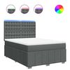 vidaXL Box Spring Bed with Mattress Dark Grey Double Fabric