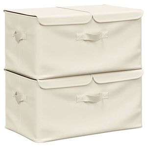 vidaXL Storage Boxes 2 pcs Fabric 50x30x25 cm Cream