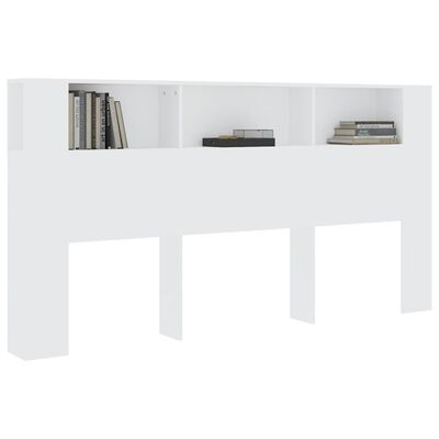 vidaXL Headboard Cabinet White 200x18.5x104.5 cm