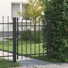 vidaXL Fence Gate Boxtel Single Door with Arched Top Steel 1x1 m Black