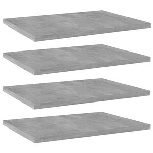 vidaXL Bookshelf Boards 4 pcs Concrete Grey 40x30x1,5 cm Engineered Wood