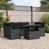 vidaXL Garden Sofa Set with Cushion 7 pcs Black Poly Rattan
