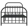 vidaXL Metal Bed Frame without Mattress with Footboard Black 107x203cm