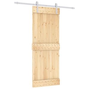 vidaXL Sliding Door 80 x 210 cm Solid Pine Wood (Untreated)