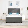 vidaXL Box Spring Bed Dark Grey and White 137 x 190 cm Fabric