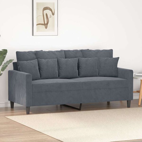 vidaXL 2-Seater Sofa Dark Grey 140 cm Velvet