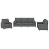 vidaXL 3 Piece Sofa Set with Pillows Dark Grey Fabric