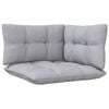 vidaXL 2-Seater Garden Sofa with Grey Cushions Solid Pinewood