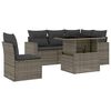 vidaXL 6 Piece Garden Sofa Set with Cushions Grey Poly Rattan