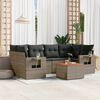 vidaXL 7 Piece Garden Sofa Set with Cushions Grey Poly Rattan