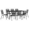 vidaXL 9 Piece Garden Dining Set Anthracite Steel