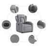 vidaXL Electric Stand up Recliner Chair Light Grey Fabric