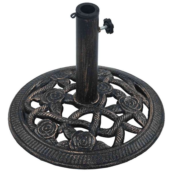 vidaXL Umbrella Base Black and Bronze 9 kg 40 cm Cast Iron