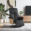 vidaXL Recliner Chair with Footrest Black Faux Leather