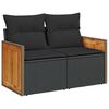 vidaXL Garden Sofa Set 8 pcs Black Poly Rattan and Powder-coated Steel