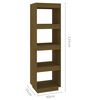 vidaXL Book Cabinet/Room Divider Honey Brown 40x35x135 cm Solid Pinewood