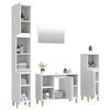 vidaXL 4 Piece Bathroom Furniture Set High Gloss White Engineered Wood