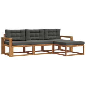 vidaXL Outdoor Sofa Set 4 pcs Natural and Anthracite