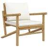 vidaXL 5 Piece Garden Lounge Set with Cream White Cushions Bamboo
