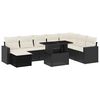 vidaXL 9 Piece Garden Sofa Set with Cushions Black Poly Rattan