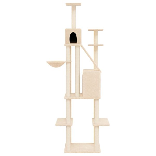 vidaXL Cat Tree with Sisal Scratching Posts Cream 201 cm
