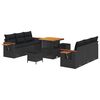 vidaXL Garden Sofa Set with Cushion 11 pcs Black Poly Rattan