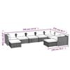 vidaXL 9 Piece Garden Lounge Set with Cushions Poly Rattan Grey
