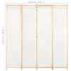 vidaXL 4-Panel Room Divider Cream 160x170x4 cm Fabric
