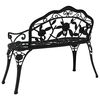 vidaXL Garden Bench 100 cm Cast Aluminium Black