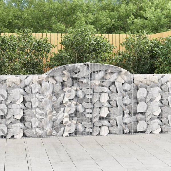 vidaXL Arched Gabion Baskets 9 pcs 300x30x100/120 cm Galvanised Iron