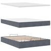 vidaXL Ottoman Bed with Mattresses & LEDs Dark Grey Double Velvet