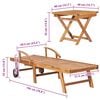 vidaXL Sun Loungers 2 pcs with Table Solid Teak Wood