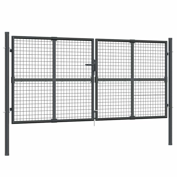 vidaXL Mesh Garden Gate Anthracite 300x125 cm Galvanised Steel