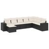 vidaXL 8 Piece Garden Sofa Set with Cushions Black Poly Rattan