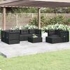 vidaXL 8 Piece Garden Lounge Set with Cushions Black Poly Rattan