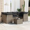 vidaXL 7 Piece Garden Sofa Set with Cushions Grey Poly Rattan