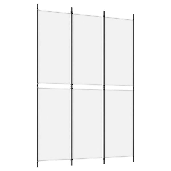 vidaXL 3-Panel Room Divider White 150x220 cm Fabric