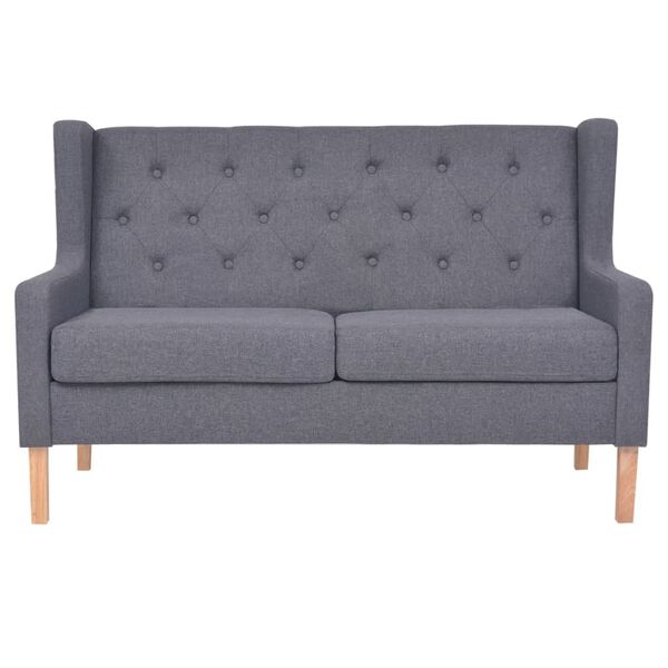 vidaXL Sofa Set 2 Pieces Fabric Grey