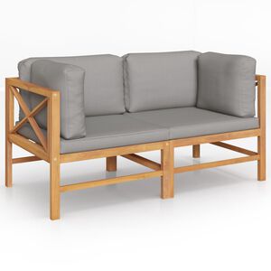 vidaXL 2-seater Garden Bench with Dark Grey Cushions