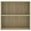 vidaXL 2-Tier Book Cabinet Sonoma Oak 80x30x76.5 cm Engineered Wood