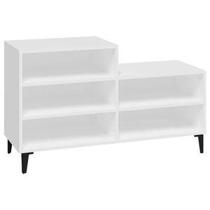 vidaXL Shoe Cabinet | White | Engineered wood, Metal | Compact | Shoe Cabinet
