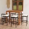 vidaXL 7 Piece Garden Bar Set with Cushions Brown