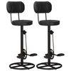 vidaXL Bar Stools 2 pcs Black Real Goat Leather