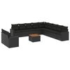 vidaXL 12 Piece Garden Sofa Set with Cushions Black Poly Rattan